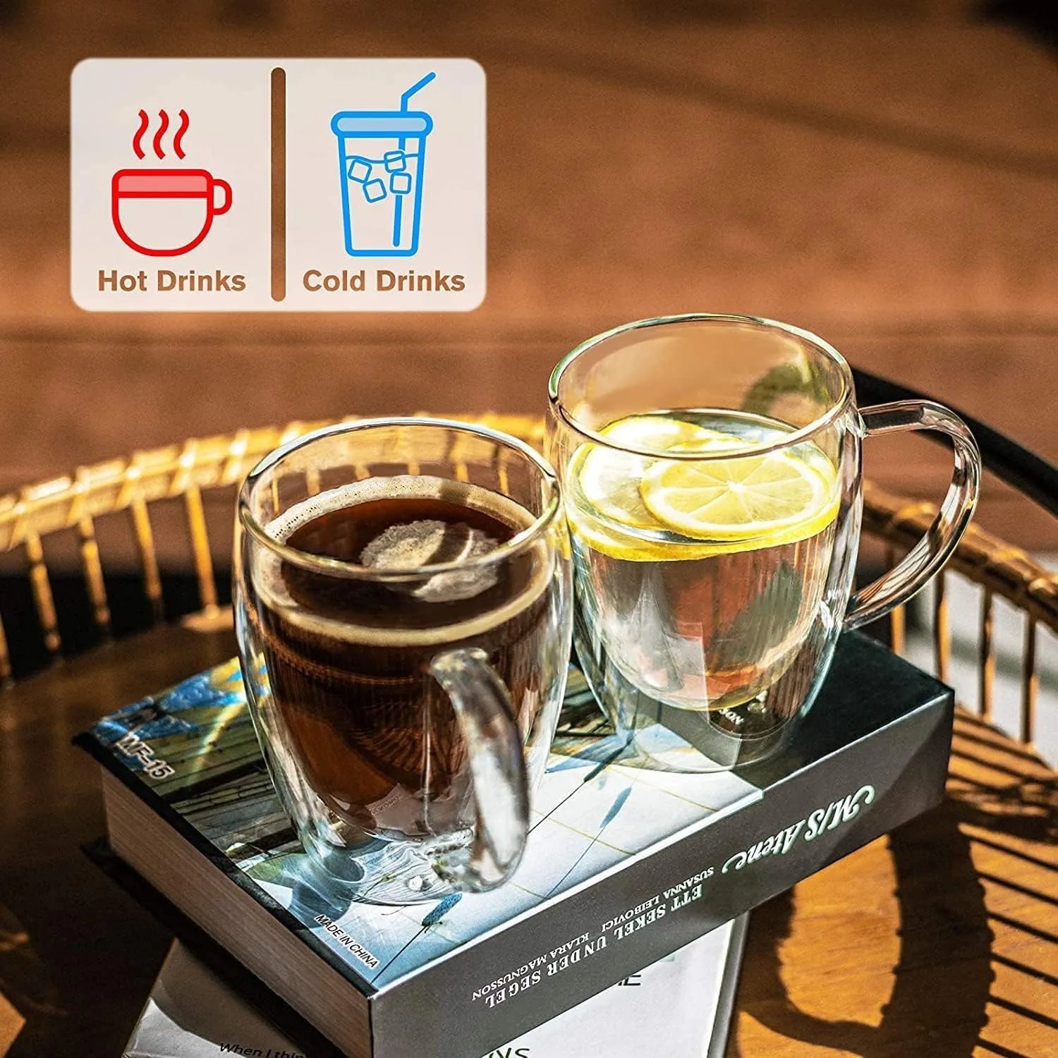 Bicchieri da caffè doppi Tazze in vetro con doppio isolamento