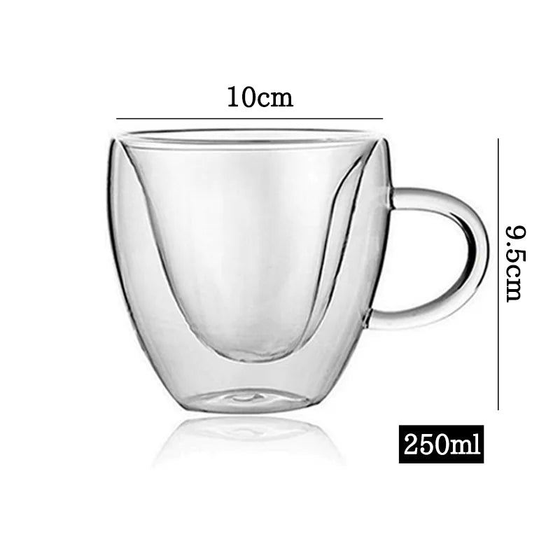 Bicchieri da caffè doppi Tazze in vetro con doppio isolamento