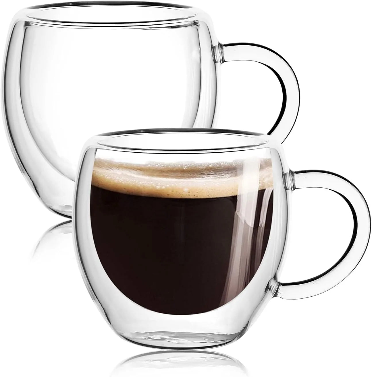 Bicchieri da caffè doppi Tazze in vetro con doppio isolamento