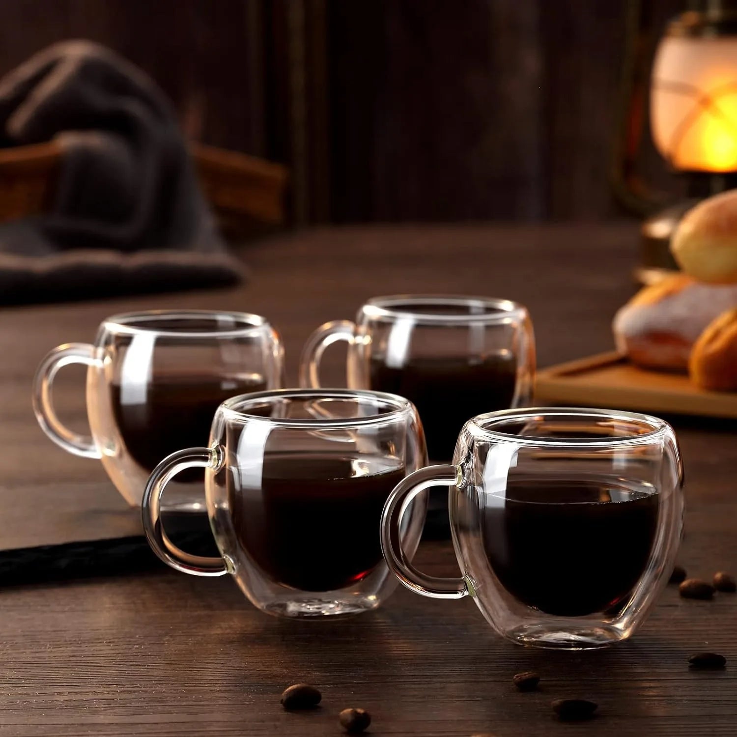 Bicchieri da caffè doppi Tazze in vetro con doppio isolamento