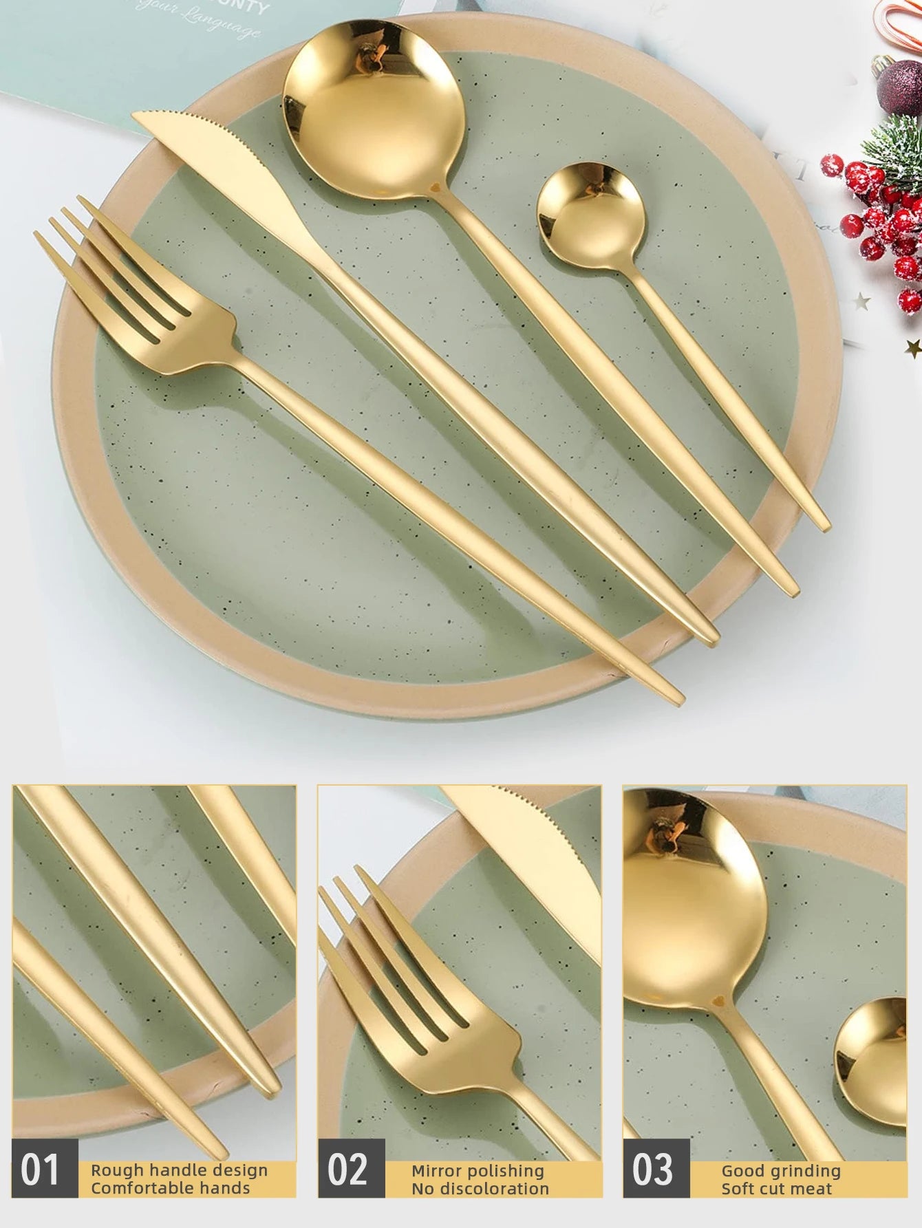 Set di stoviglie in acciaio inossidabile da 24 pezzi