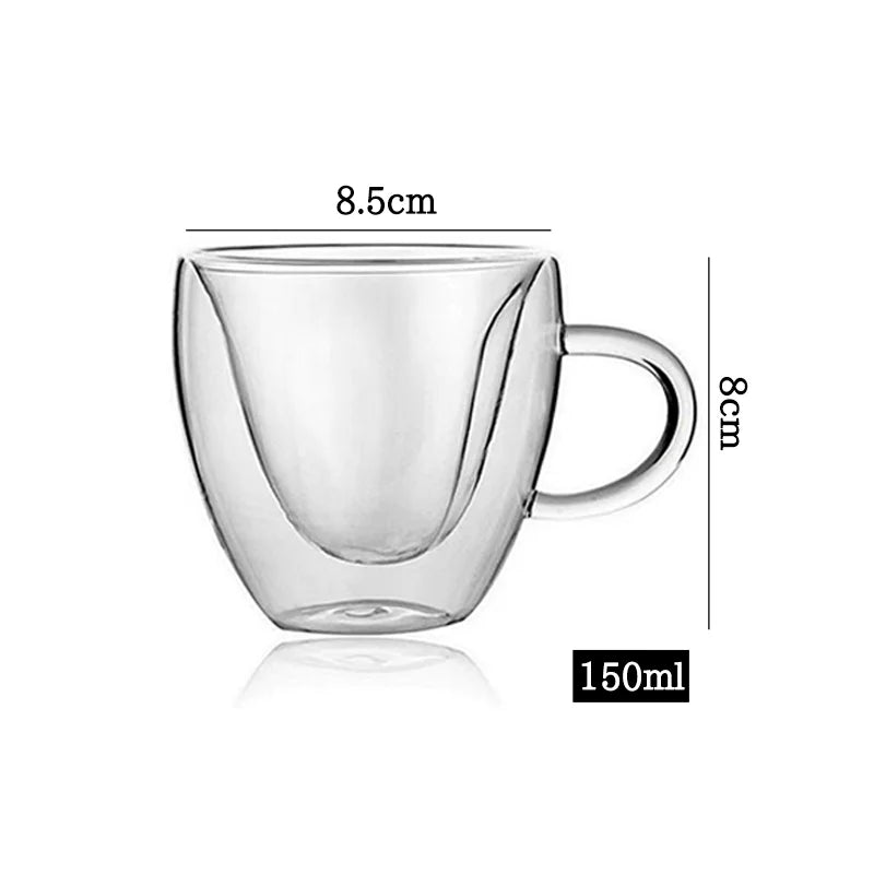 Bicchieri da caffè doppi Tazze in vetro con doppio isolamento