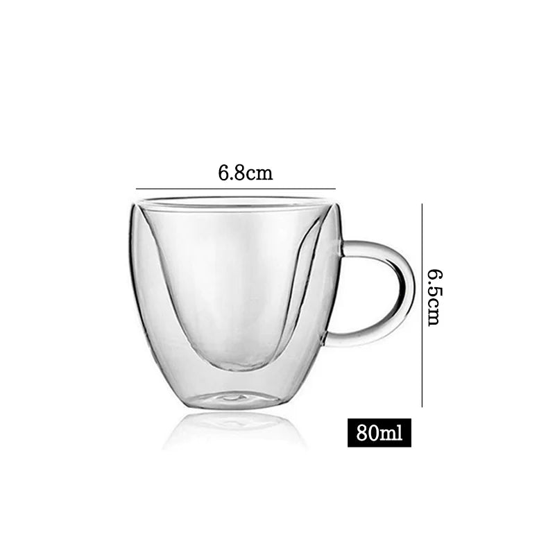 Bicchieri da caffè doppi Tazze in vetro con doppio isolamento