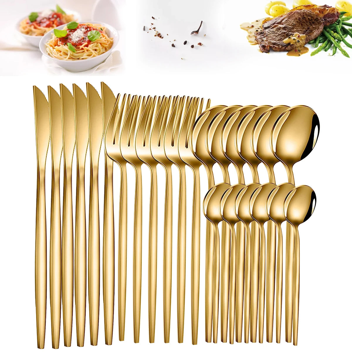 Set di stoviglie in acciaio inossidabile da 24 pezzi