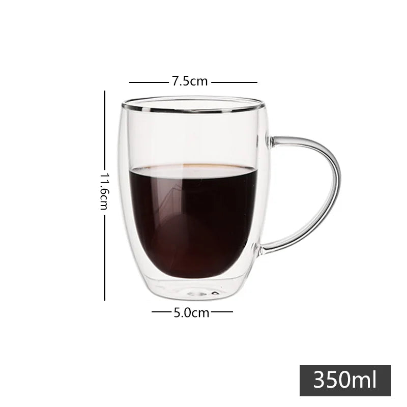 Bicchieri da caffè doppi Tazze in vetro con doppio isolamento