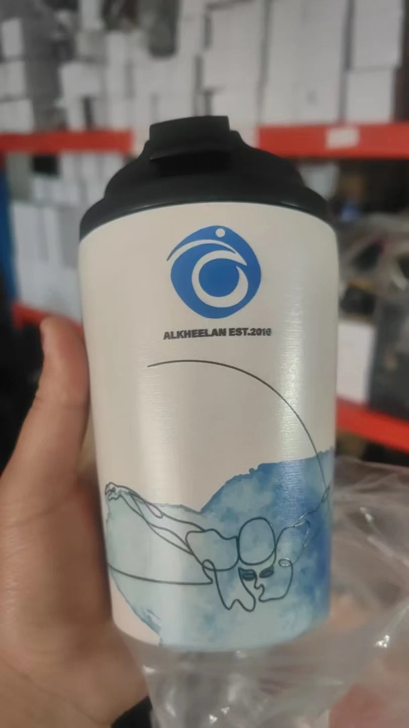 Tazza in acciaio inossidabile con logo personalizzato da 12 once