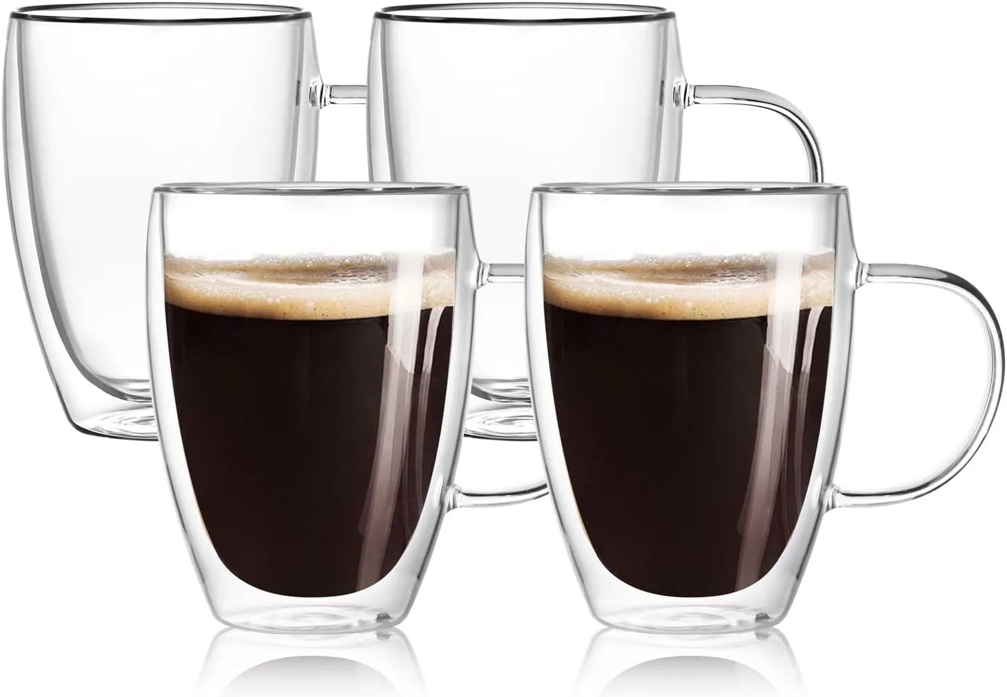 Bicchieri da caffè doppi Tazze in vetro con doppio isolamento