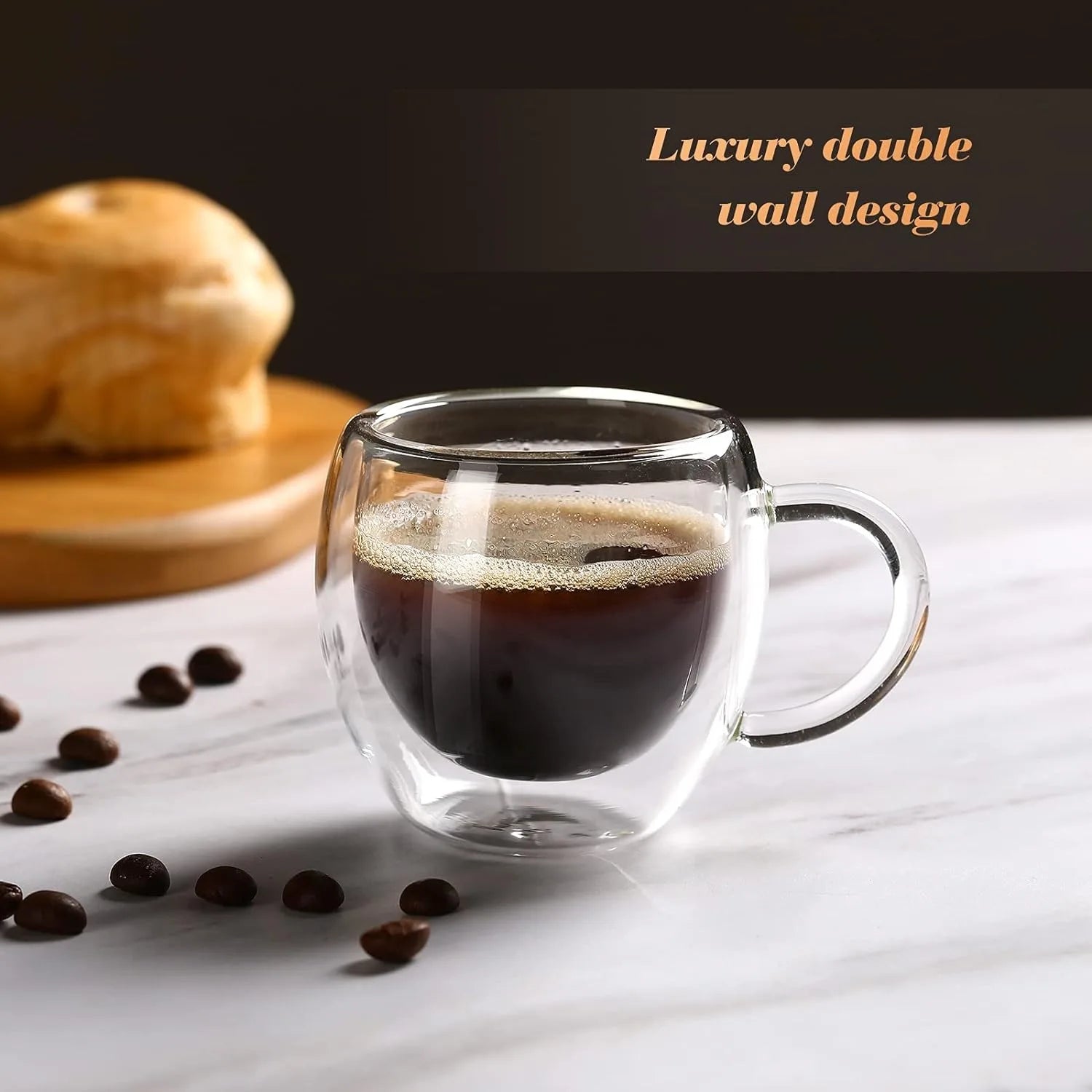 Bicchieri da caffè doppi Tazze in vetro con doppio isolamento